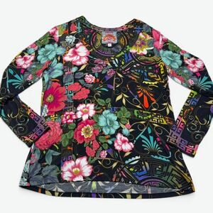 Johnny Was Peace Favorite Tee Womens Medium Floral Colorful T11821-0